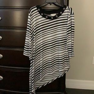 Women’s Striped  CJ Banks Asymmetrical Top